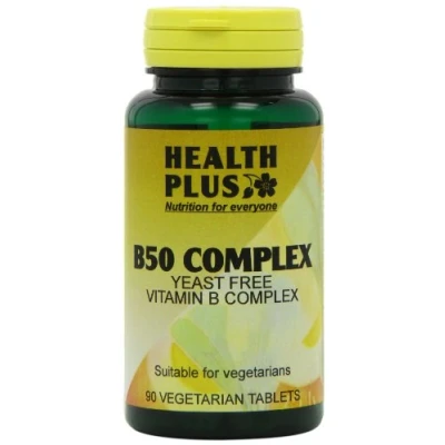 Image of Health Plus B50 Complex Vitamin B Supplement 90 Tablets