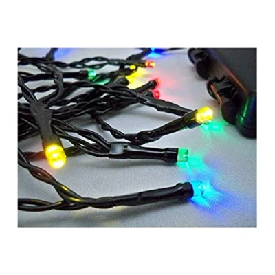 Image of Best Artificial 40 LED Indoor Battery String Lights 4M Length Party Fairy Christmas (Multi Coloured with Black Cable)