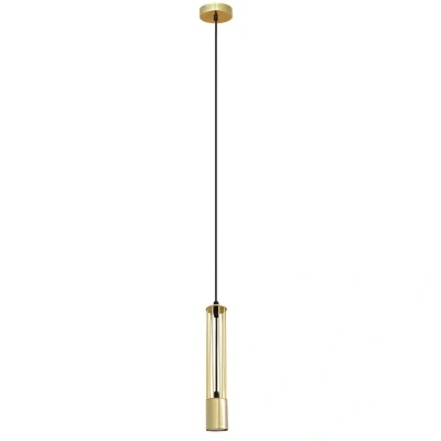 Image of Bars Slim Pendant Ceiling Light Gold 10cm