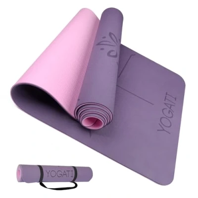 Image of YOGATI Yoga Mat with Alignment Lines. Mats carry strap perfect for Pilates and Fitness Workout, Eco Friendly Non Slip Thick women men Matt. …
