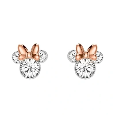 Image of Minnie Mouse Two Tone Plated Crystal Stud Earrings