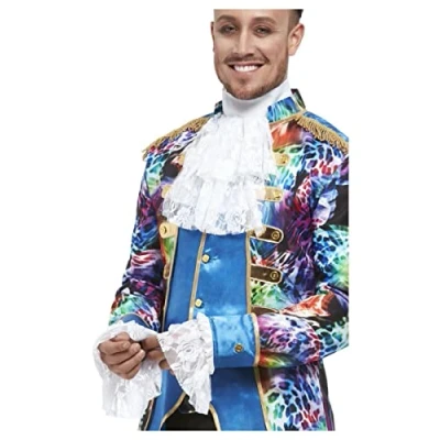 Image of Smiffys Cravat &amp; Cuff Set, White, Halloween Fancy Dress Accessory, Accessories Up