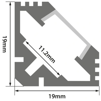 Image of Fluxia 1 m 45 Degree Aluminium LED Tape Profile