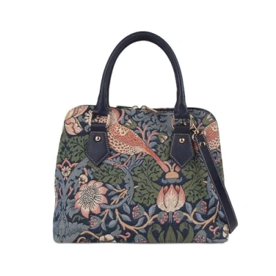 Image of Signare Tapestry Handbags Shoulder bag and Crossbody Bags for Women with William Morris Designs (Strawberry Thief Blue)
