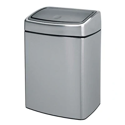 Image of Brabantia Wall Mounted Rectangular Touch bin 10 Litre, Fingerprint Proof Matt Steel