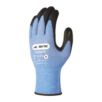 Image of Skytec Trigata 1 Pair Blue Nylon Safety Work Gloves with Polyurethane (PU) Coating that Provide Cut Resistance (XL)
