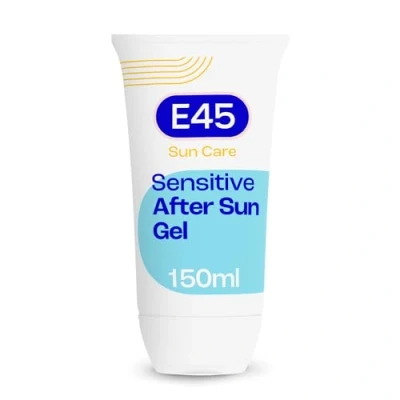 Image of E45 Cooling Sensitive After Sun Gel For Face and Body Dermatologically Tested &amp; Fragrance Free Soothing Non sticky Formula Suitable Dry, Eczema Prone Skin (150ml)
