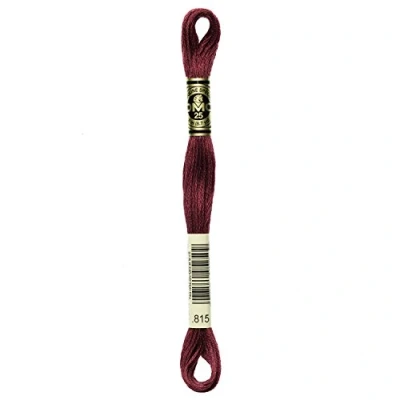 Image of DMC 117 815 6 Strand Embroidery Cotton Floss, Medium Garnet, 8.7 Yard