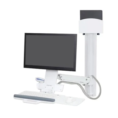 Image of Ergotron StyleView Sit Stand Combo System with Medium CPU Holder White