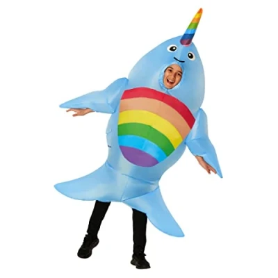 Image of Morph Inflatable Narwhal Costume Kids Animal Rainbow Blow Up Halloween Costumes for One Size