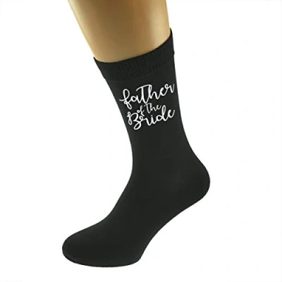 Image of Black Wedding Script Design Socks UK Adult 5 12 in Various Roles (Groomsman)