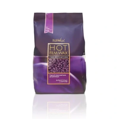 Image of Italwax Plum 500g / 1.1lb Hard wax beads for hair removal Natural formulation ideal sensitive skins Fruit aroma Recommended Bikini area and Armpits