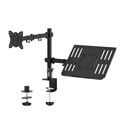 Image of GRIFEMA Monitor Arm with Laptop Tray for 13 32&quot; Screen, Stand Desk Clamp, Height Adjustable Arm, Tilt Rotation Swivel, VESA: 75x75 &amp; 100x100mm GB2002 2