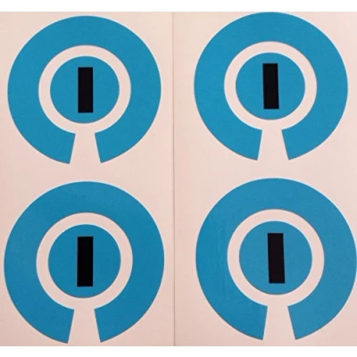 Image of Crown Green Lawn Indoor Bowls Adhesive Lettered Coloured Marker Labels Set of 4 (Blue, I)
