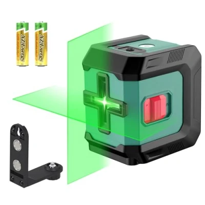 Image of HYCHIKA Self Leveling Laser Level 15 M, Green Spirit 3 Levels of Brightness Adjustment, Magnetic Bracket and 2 *AA Batteries, Used Indoors Outdoors, Decoration, DIY
