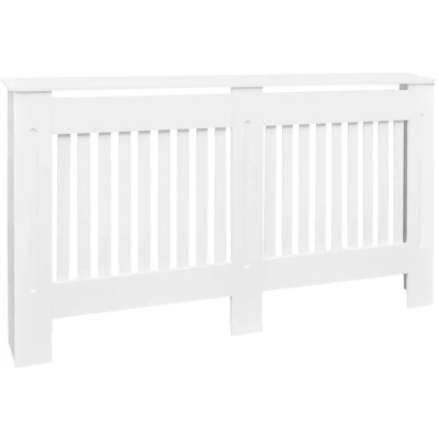 Image of vidaXL White MDF Radiator Cover Heating Cabinet 152 cm