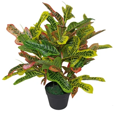 Image of Leaf Artificial Codiaeum Multicoloured House Plant, 65cm