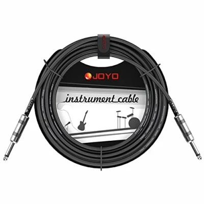 Image of JOYO Audio Instrument Cable 15ft for Bass &amp; Guitar 1/4 Inch Straight Professional Amp Cord (Black, CM 04)