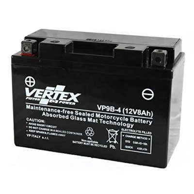Image of Vertex VP9B 4 Sealed AGM Motorcycle/Powersport Battery, 12V, 8Ah, CCA ( 18) 115, Replaces: CT9B 4, BS, YT9B Perfect battery for Motorcycle, ATV&#039;s, Personal Watercraft and Snowmobiles