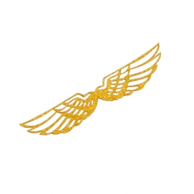 Image of GroveEss 50PCS Gold Wings Decoration for Chocolate,Glitter Golden Cupcake Toppers,Snitch Wizard Themed Cake Topper Dessert Decor Wizarding Party Halloween Birthday Wedding Anniversary