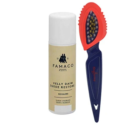 Image of Famaco Suede Restore Rejuvinating Liquid for Suede, Nubuck and Material with sponge applicator Buzz Conditioning Brush