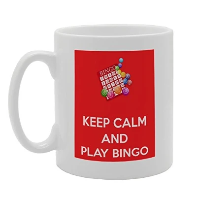 Image of Coralgraph Inc MG3350 Keep Calm and Play Bingo Novelty Gift Printed Tea Coffee Ceramic Mug
