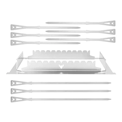 Image of FENNEK 2.0 Barbecue Skewers and Holder Set Stainless Steel Made in Germany of 10