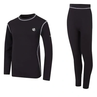 Image of Dare 2b Kids Quick drying Pow II Baselayer Set Black, Size: 13 Years