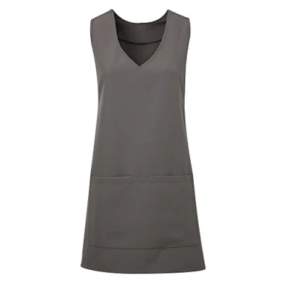 Image of Premier Womens/Ladies Wrap Around Tunic Apron (L/XL) (Dark Grey)