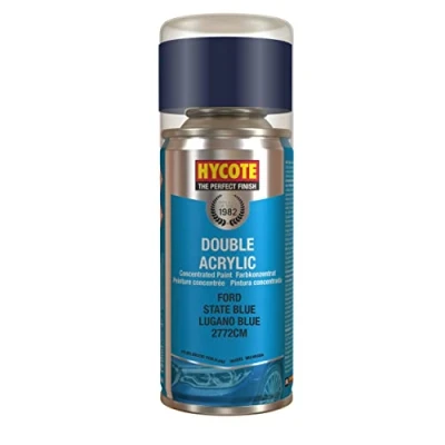 Image of Hycote Double Acrylic Aerosol Car Spray Paint, Ford State Blue, 150 ml