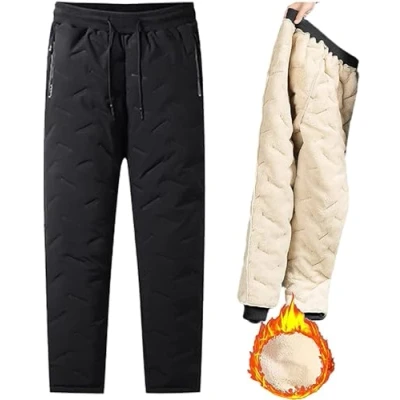 Image of BAFAFA Winter Warm Track Pants, Work Trousers Joggers Pants with Pockets, Men&#039;s Sherpa Lined Jogger Sweatpants