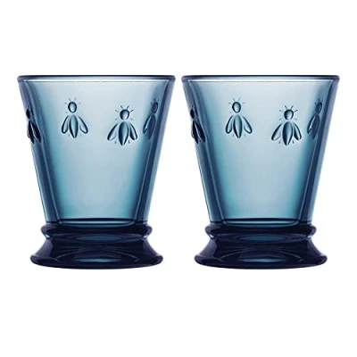 Image of La Rochere Set of 2 Blue Bee Tumblers