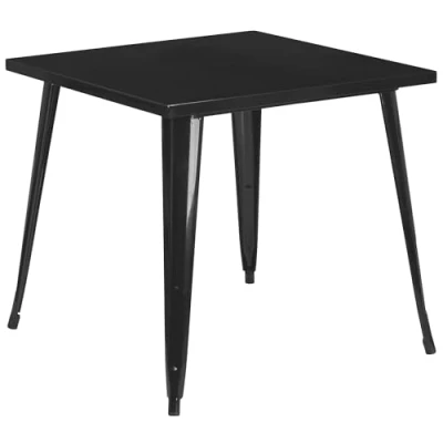 Image of Flash Furniture Toby Commercial Grade 31.75&quot; Square Black Metal Indoor Outdoor Table