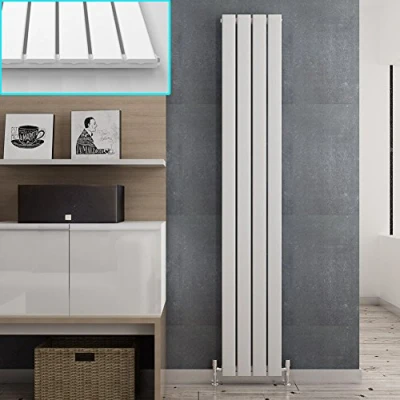 Image of ELEGANT 1800 x 300 mm White Vertical Column Radiator Single Flat Panel Bathroom Heater