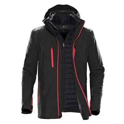 Image of Stormtech Mens Matrix System Jacket, Black/Bright Red, X Large. XB 4