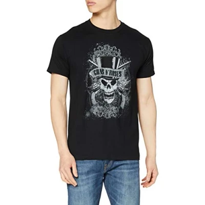 Image of AWDIP Men&#039;s Faded Skull T Shirt, Black, S UK