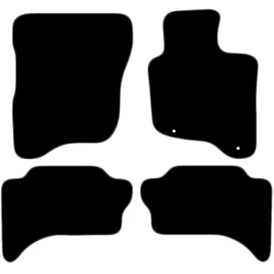 Image of Carsio Carpet Car Mats For Mitsubishi L200 Double Cab 2015+ Onwards (stepped edge) Tailored Fit Floor Mat Set Complete Accessory Black Custom Fitted All Weather, Anti Slip Backing &amp; Grey Trim