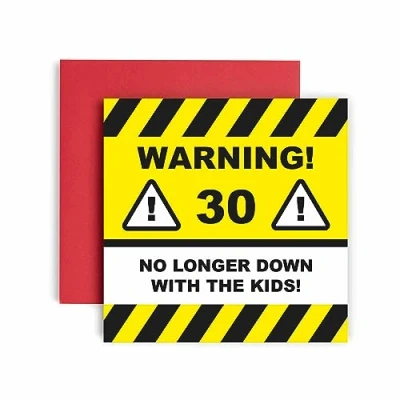 Image of Huxters 30th Birthday Card for him Funny Cards Men Warning Happy son Brother Nephew Grandson (30th)