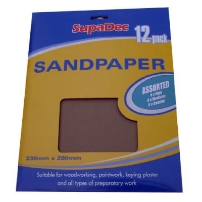 Image of SupaDec Decorator Sandpaper Assorted Pack of 12 468198