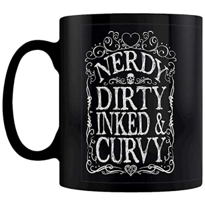 Image of Grindstore Nerdy Dirty Inked &amp; Curvy Mug Panel Black 8x9.5cm