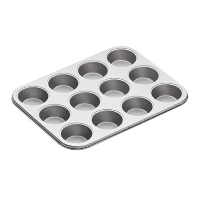 Image of KitchenCraft KC2BK9 Non Stick Muffin Tray, 12 Cups, 35 x 27cm, Silver