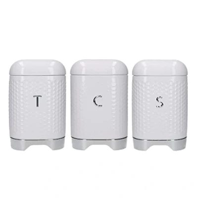 Image of Lovello Textured Ice White Counter Top Storage Gift Set