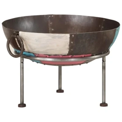 Image of vidaXL Fire Pit, Garden Camping Fireplace for Barbeque Wood Burning, Portable Bowl Patio Yard, Outdoor Furnace Heater, Iron