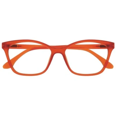 Image of OPULIZE KAT Reading Glasses Cat Eye Frame Matt Orange Men &amp; Women Spring Hinges R59 G +1.00