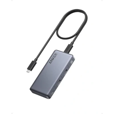 Image of Anker USB C Hub, 343 Hub (7 in 1, Dual 4K HDMI) with 100W Power Delivery, HDMI Ports, A Upstream Port, 3 5 Gbps and Data Ports for Dell Laptop, ThinkPad, More