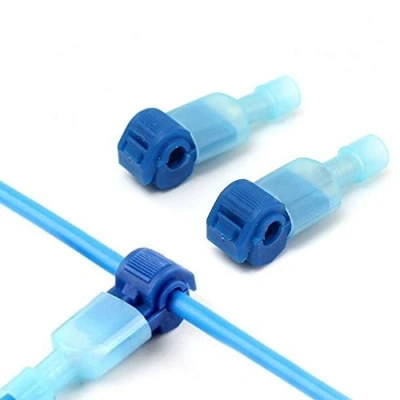 Image of 100PCS/(50 Pairs) Blue T Tap Electrical Connectors Quick Wire Insulated and Male Spade Connector Set