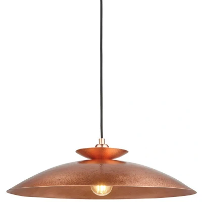 Image of Livorno Dome Pendant Ceiling Light Hammered Copper, Copper Plate