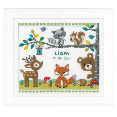 Image of Vervaco Counted Cross Stitch KIT Forest Animals I AIDA