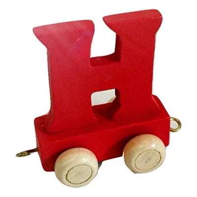 Image of Fun World Toys® Childrens Personalised Wooden Colourful Alphabet Letter Train A Z Name Set (Letter H)