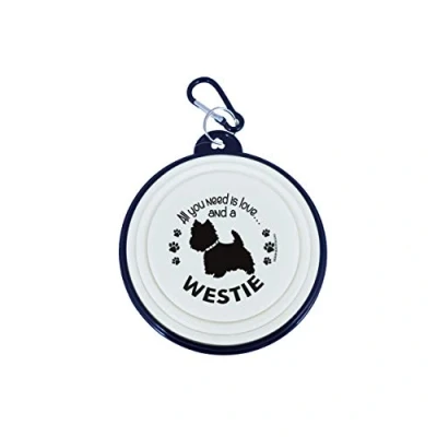 Image of Travel Dog Bowls Collapsible Bowl Small Dogs (Westie)
